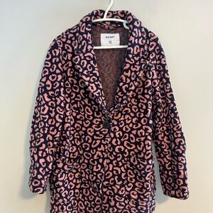 (3/$20) Old Navy youth 5 Pink and navy blue cheetah blazer Jacket